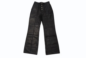 以前同様 CHROME HEARTS クロムハーツ ラムスキン レザーパンツ クロスボール サイズ26 レザー シルバー925 中古 4b002465 