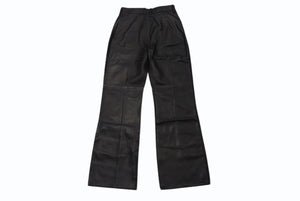 以前同様 CHROME HEARTS クロムハーツ ラムスキン レザーパンツ クロスボール サイズ26 レザー シルバー925 中古 4b002465 