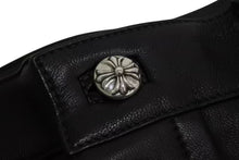 画像をギャラリービューアに読み込む, 以前同様 CHROME HEARTS クロムハーツ ラムスキン レザーパンツ クロスボール サイズ26 レザー シルバー925 中古 4b002465 