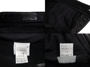 以前同様 CHROME HEARTS クロムハーツ ラムスキン レザーパンツ クロスボール サイズ26 レザー シルバー925 中古 4b002465 