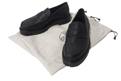新品未使用 HERMES エルメス Klement loafer クレメント モカシンローファー WS7251999ZA サイズ42 1/2 カーフスキン ブラック 中古 4b002468