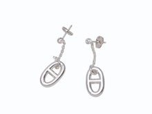 Load image into Gallery viewer, 新品未使用 HERMES エルメス ファランドールMM イヤリング シルバー シルバー925 シルバー金具 6.9g シェーヌダングル ロゴ チェーン 中古 4b002470
