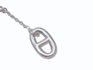新品未使用 HERMES エルメス ファランドールMM イヤリング シルバー シルバー925 シルバー金具 6.9g シェーヌダングル ロゴ チェーン 中古 4b002470