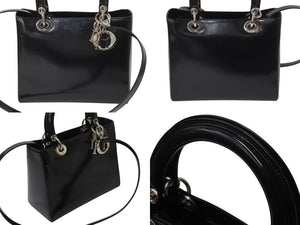 Christian Dior クリスチャンディオール Lady Dior レディディオール 2WAYバッグ VGL44551 カーフレザー ブラック ガリアーノ期 美品 中古 4b002476