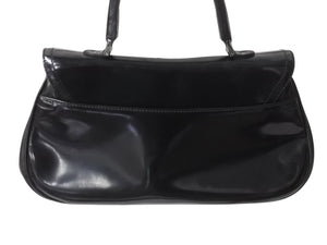 Christian Dior クリスチャンディオール サドル ハンドバッグ 00-MA-0033 カーフレザー ブラック ガリアーノ期 シルバー金具 美品 中古 4b002477