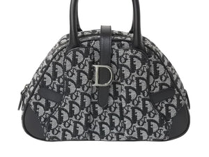 新品同様 Christian Dior クリスチャンディオール ダブルサドル ハンドバッグ PZ 1012 トロッター柄 ブラック ガリアーノ期 中古 4b002478
