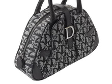 Load image into Gallery viewer, 新品同様 Christian Dior クリスチャンディオール ダブルサドル ハンドバッグ PZ 1012 トロッター柄 ブラック ガリアーノ期 中古 4b002478