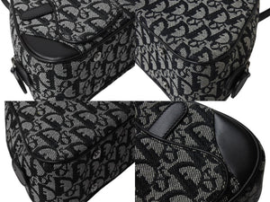 新品同様 Christian Dior クリスチャンディオール ダブルサドル ハンドバッグ PZ 1012 トロッター柄 ブラック ガリアーノ期 中古 4b002478