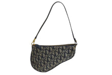 Load image into Gallery viewer, 極美品 Christian Dior クリスチャンディオール トロッター サドルバッグ ワンショルダーバッグ サドルポーチ ネイビー 中古 4b002479