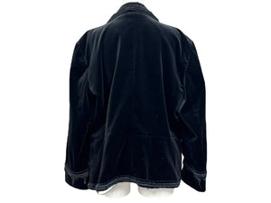 CHANEL シャネル ダブルジャケット メンズ ブラック P38249V15297 ココマーク装飾 ベルベット サイズ50 94305 美品 中古 4b002480