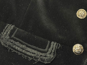 CHANEL シャネル ダブルジャケット メンズ ブラック P38249V15297 ココマーク装飾 ベルベット サイズ50 94305 美品 中古 4b002480