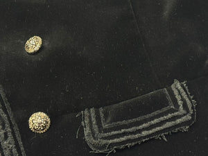 CHANEL シャネル ダブルジャケット メンズ ブラック P38249V15297 ココマーク装飾 ベルベット サイズ50 94305 美品 中古 4b002480