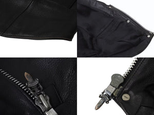 CHROME HEARTS クロムハーツ BSフレア フレアニー レザーベスト サイズM ブラック シルバー925 レザー 美品 中古 4b002481