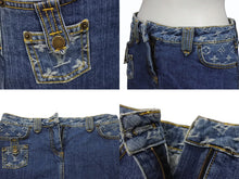 Load image into Gallery viewer, LOUIS VUITTON ルイヴィトン ショートパンツ モノグラム ブルー コットン デニム サイズ34 WMSK01CF7 美品 中古 4b002485