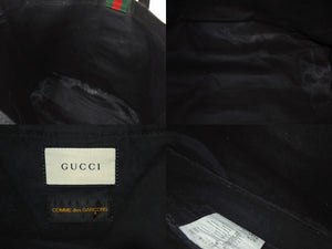 GUCCI×COMME des GARCONS グッチ コムデギャルソン ビニールトートバッグ od-k221 ポリウレタン クラフト紙 ブラック マルチカラー 美品 中古 4b002491