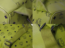 Load image into Gallery viewer, MCM エム・シー・エム スタークバックパック ミディアム MWK2SVE12GI001 ライトグリーン レザー ポリウレタン スタッズ 美品 中古 4b002492