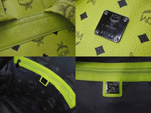 Load image into Gallery viewer, MCM エム・シー・エム スタークバックパック ミディアム MWK2SVE12GI001 ライトグリーン レザー ポリウレタン スタッズ 美品 中古 4b002492