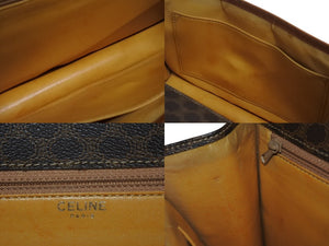 CELINE セリーヌ クラッチバック バック マカダム ブラウン ヴィンテージ PVC レザー 茶色 鞄 良品 中古 4b002495