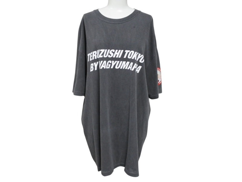 TERUZUSHI TOKYO WAGYU MAFIA 照寿司 和牛マフィア 2周年記念品 半袖Ｔシャツ コットン ブラック サイズXL 美品 中古 4b002502