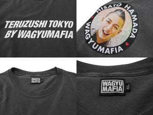 TERUZUSHI TOKYO WAGYU MAFIA 照寿司 和牛マフィア 2周年記念品 半袖Ｔシャツ コットン ブラック サイズXL 美品 中古 4b002502