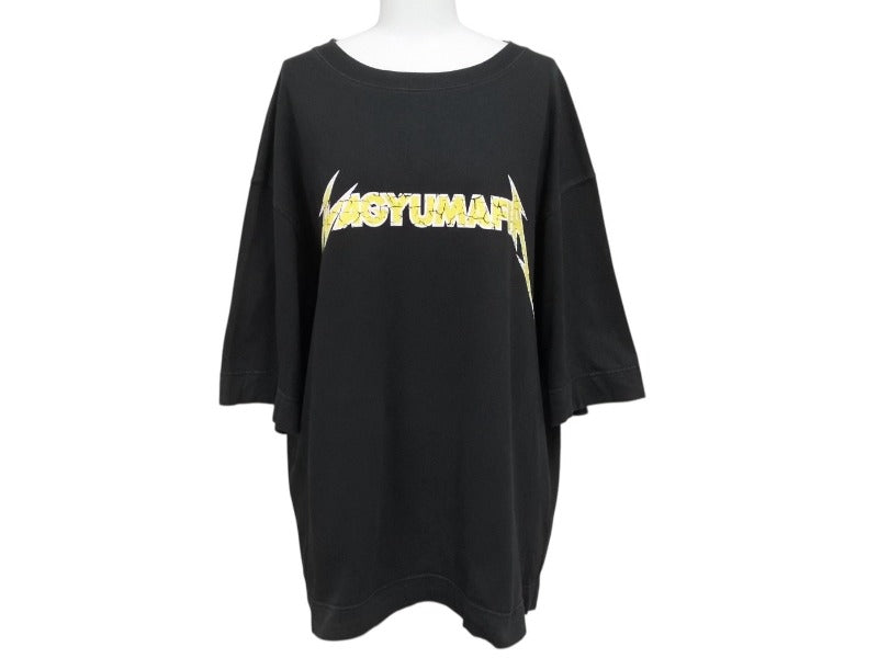 極美品 WAGYU MAFIA 和牛マフィア メタリカサンプリングロゴＴシャツ コットン ブラック イエロー サイズL 中古 4b002503