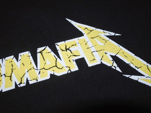 極美品 WAGYU MAFIA 和牛マフィア メタリカサンプリングロゴＴシャツ コットン ブラック イエロー サイズL 中古 4b002504