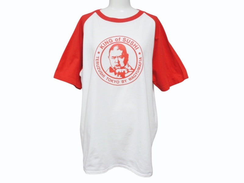 WAGYU MAFIA 和牛マフィア TERUZUSI 照寿司 リンガーＴコットン ホワイト レッド サイズL 美品 中古 4b002506