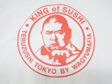 Load image into Gallery viewer, WAGYU MAFIA 和牛マフィア TERUZUSI 照寿司 リンガーＴコットン ホワイト レッド サイズL 美品 中古 4b002506