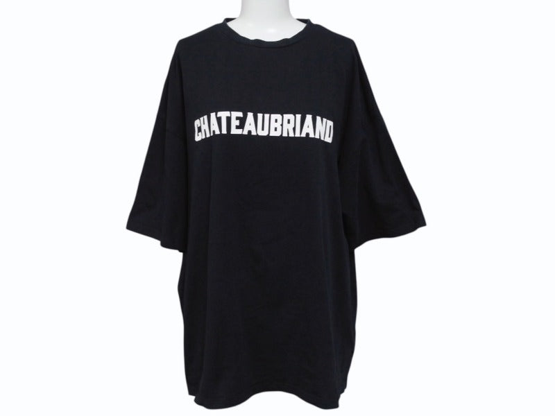 極美品 CHATEAUBRIAND シャトーブリアン WAGYU MAFIA 和牛マフィア ロゴプリント Ｔシャツ コットン ブラック サイズL 中古 4b002508
