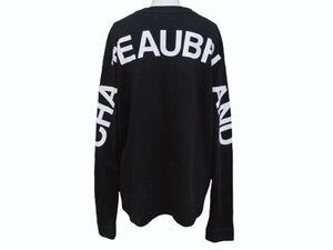 極美品 CHATEAUBRIAND シャトーブリアン ロゴプリント ロングスリーブＴシャツ コットン ブラック サイズL 中古 4b002513