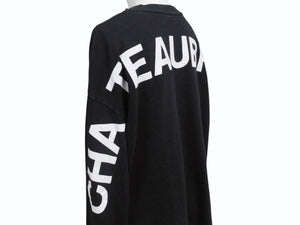 極美品 CHATEAUBRIAND シャトーブリアン ロゴプリント ロングスリーブＴシャツ コットン ブラック サイズL 中古 4b002513