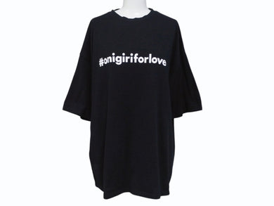 極美品 CHATEAUBRIAND シャトーブリアン #onigiriforlove 半袖Ｔシャツ プリント コットン ブラック サイズL 中古 4b002525
