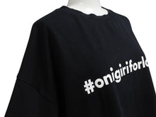 Load image into Gallery viewer, 極美品 CHATEAUBRIAND シャトーブリアン #onigiriforlove 半袖Ｔシャツ プリント コットン ブラック サイズL 中古 4b002525