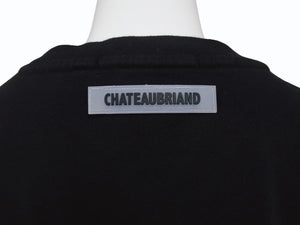 極美品 CHATEAUBRIAND シャトーブリアン #onigiriforlove 半袖Ｔシャツ プリント コットン ブラック サイズL 中古 4b002525