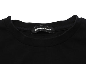 極美品 CHATEAUBRIAND シャトーブリアン #onigiriforlove 半袖Ｔシャツ プリント コットン ブラック サイズL 中古 4b002525