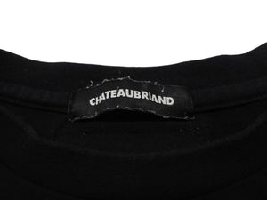 極美品 CHATEAUBRIAND シャトーブリアン #onigiriforlove 半袖Ｔシャツ プリント コットン ブラック サイズL 中古 4b002525