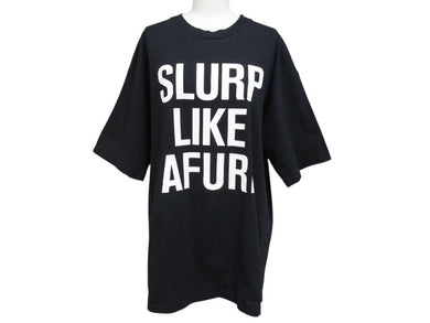 極美品 CHATEAUBRIAND シャトーブリアン AFURI × MASHI NO MASHI TOKYO 半袖Ｔシャツ ブラック コットン コラボ サイズL 中古 4b002525