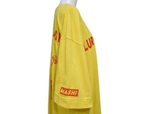 Load image into Gallery viewer, MASHI NO MASHI TOKYO マシのマシの東京 SLURP LIKE A BOSS プリント ポケットＴシャツ コットン イエロー サイズL 美品 中古 4b002526