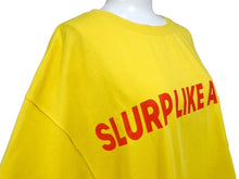 Load image into Gallery viewer, MASHI NO MASHI TOKYO マシのマシの東京 SLURP LIKE A BOSS プリント ポケットＴシャツ コットン イエロー サイズL 美品 中古 4b002526