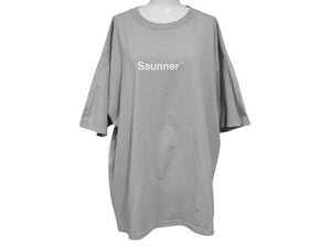 TTNE ティーティーエヌイー SaunnerTM Logo ロゴプリント サウナー 半袖Ｔシャツ グレー コットン サイズXL 美品 中古 4b002529