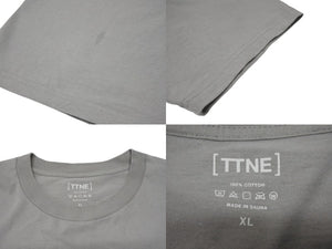 TTNE ティーティーエヌイー SaunnerTM Logo ロゴプリント サウナー 半袖Ｔシャツ グレー コットン サイズXL 美品 中古 4b002529