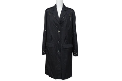 Christian Dior クリスチャンディオール トレンチコート 4A12088000 ガリアーノ期 ブラック ナイロン ウール 36 美品 中古 4b002533