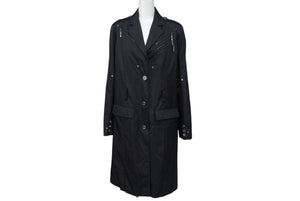 Christian Dior クリスチャンディオール トレンチコート 4A12088000 ガリアーノ期 ブラック ナイロン ウール 36 美品 中古 4b002533