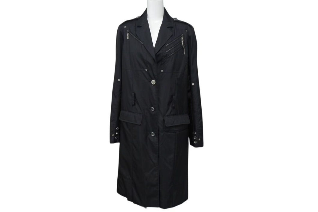 Christian Dior クリスチャンディオール トレンチコート 4A12088000 ガリアーノ期 ブラック ナイロン ウール 36 美品 中古 4b002533