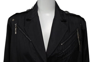 Christian Dior クリスチャンディオール トレンチコート 4A12088000 ガリアーノ期 ブラック ナイロン ウール 36 美品 中古 4b002533