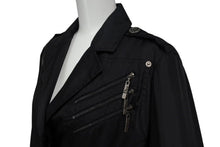 Load image into Gallery viewer, Christian Dior クリスチャンディオール トレンチコート 4A12088000 ガリアーノ期 ブラック ナイロン ウール 36 美品 中古 4b002533