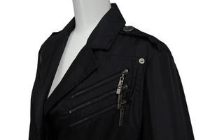 Christian Dior クリスチャンディオール トレンチコート 4A12088000 ガリアーノ期 ブラック ナイロン ウール 36 美品 中古 4b002533