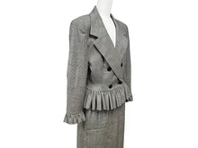 Load image into Gallery viewer, Christian Dior クリスチャンディオール テーラードジャケット スカート セットアップ グレー グレンチェック柄 サイズ40/6 美品 中古 4b002534