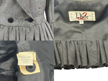 Load image into Gallery viewer, Christian Dior クリスチャンディオール テーラードジャケット スカート セットアップ グレー グレンチェック柄 サイズ40/6 美品 中古 4b002534