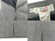 Load image into Gallery viewer, Christian Dior クリスチャンディオール テーラードジャケット スカート セットアップ グレー グレンチェック柄 サイズ40/6 美品 中古 4b002534